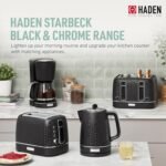 HADEN Starbeck Coffee Machine, 10 Cup Automatic Drip Coffee Maker with Anti-Drip Function and Reusable Washable Water Filter, Black & Chrome - Image 4