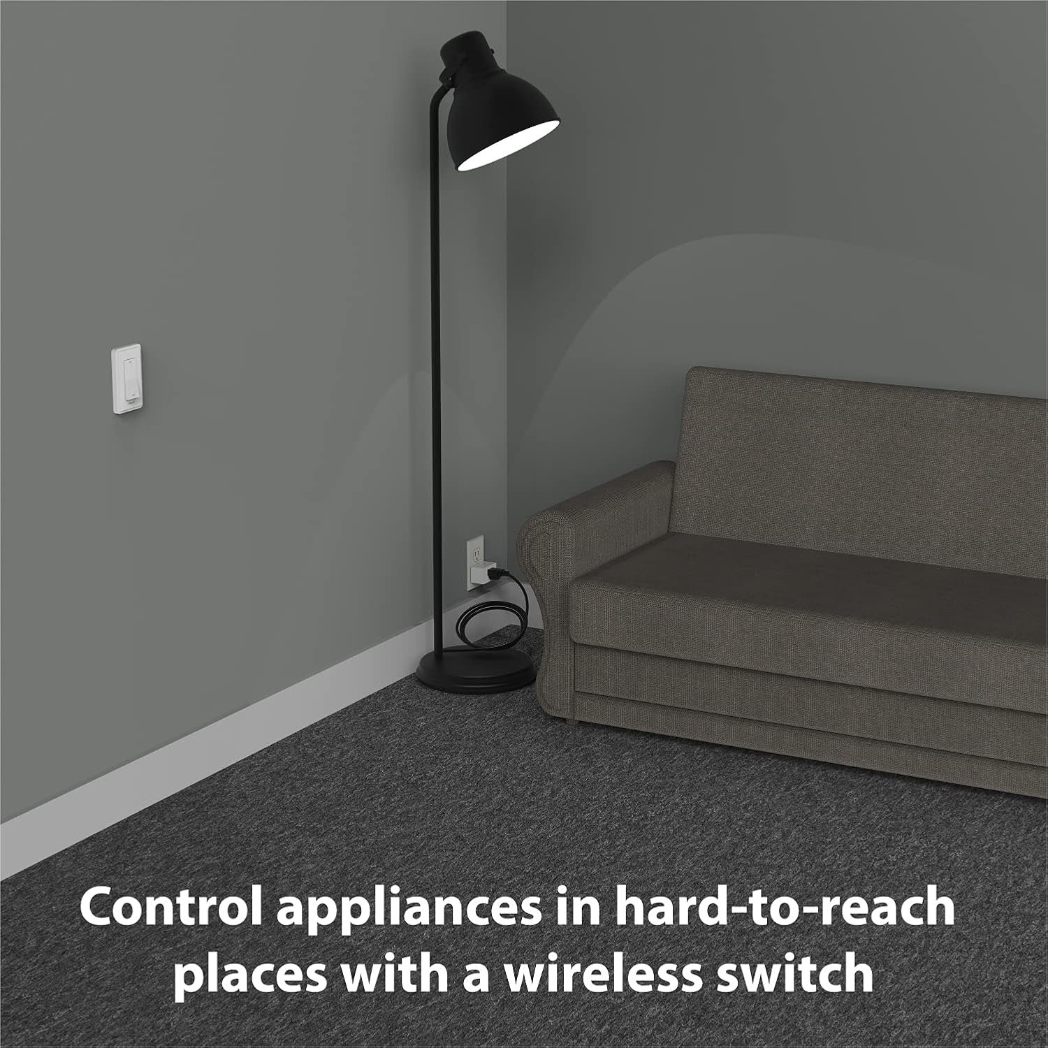 Fosmon Wireless Remote Control Electrical Outlet Switch (2 Pack) - ETL Listed, (15A, 125V 1875W) Remote Light Switch Outlet Plug with Braille (On/Off) Mark for Lamp, Lights, Fans, Expandable - Image 3