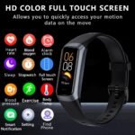 Fitness Tracker with 24/7 Blood Oxygen Heart Rate and Sleep Monitor,IP68 Waterproof,1.10''AMOLED Touch Color Screen,Step Counter Health Activity Trackers for Women Men (Black) - Image 3
