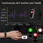 Fitness Tracker with 24/7 Blood Oxygen Heart Rate and Sleep Monitor,IP68 Waterproof,1.10''AMOLED Touch Color Screen,Step Counter Health Activity Trackers for Women Men (Black) - Image 6