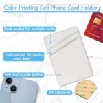 Leather Phone Card Holder, Stick Back Phone Wallet, Stylish Case, Credit Card Holder, Suitable for iPhone, Samsung, Android and Most Smart Phones. White - Image 3