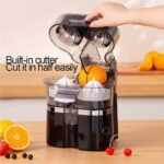 100W Black Electric Juicer Machine, 500ml Twin Citrus Juice Maker with 18000 RPM Powerful Motor, Easy to Clean and Dishwasher-Safe Parts, Fresh Hand Pressed Orange Juice - Image 5