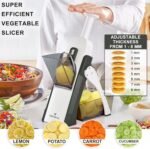 ONCE FOR ALL Safe Mandoline Slicer For Kitchen, Professional Vegetable Slicer For Food Potato Slices, Thickness Adjustable 0.1-8 mm Kitchen Artifact Fast Meal Prep - Image 3