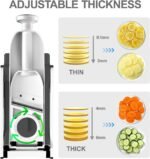 ONCE FOR ALL Safe Mandoline Slicer For Kitchen, Professional Vegetable Slicer For Food Potato Slices, Thickness Adjustable 0.1-8 mm Kitchen Artifact Fast Meal Prep - Image 4