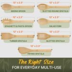 Wooden Utensil Set, Bamboo Utensils – 7 PCs Wood Spoons for Cooking, Easy to Clean, Sturdy, Lightweight & Heat Resistant - Image 3