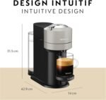 Nespresso Vertuo Next Coffee and Espresso Maker by Breville, with Aeroccino Milk Frother, Light Grey - Image 4
