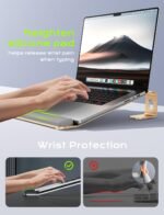 Aluminum Laptop Stand, Notebook Stand with Wrist Rest, Ergonomic Detachable Laptop Mount, Computer Stand Compatible with 10-17'' All Laptops Such as MacBook Air Pro/HP/Dell/Lenovo, Gold - Image 3