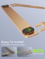 Aluminum Laptop Stand, Notebook Stand with Wrist Rest, Ergonomic Detachable Laptop Mount, Computer Stand Compatible with 10-17'' All Laptops Such as MacBook Air Pro/HP/Dell/Lenovo, Gold - Image 5
