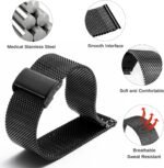 Mesh Watch Band Metal - Black Quick Release Watch Bands for Men Women - Stainless Steel Smart Watches Strap Bracelet Replacement - 10mm 12mm 14mm 16mm 18mm 20mm 22mm - Image 5