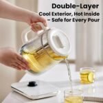 Double-Layer Electric Kettle1.5L with Stew Pot,Glass Health Pot, 9-in-1 Glass Tea Maker, Programmable Touch Panel, Stainless Steel Base for Soup, Porridge, Herbal Tea - Image 4