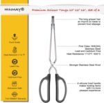 Stainless Steel Scissor Tongs Cooking Tongs Set, Set of 3 (Black Handle, 10" 12" 16") - Image 3