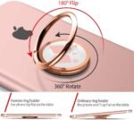 2 Pack Phone Ring Holder Finger Kickstand Universal 360° Rotation Metal Ring Grip for Magnetic Car Mount Compatible with All Smartphone(Grey&Rose) - Image 4