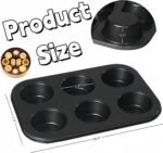 3 Pack Muffin Baking Pan, Non-stick Cupcake Tin Cup Cake Tray, 6 Cup Carbon Steel Cheesecake Baking Mold Bakeware for Muffin Cakes, Tart, Fat Bombs, BPA-free, Dishwasher Safe - Image 3