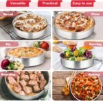 P&P CHEF 8 Inch Round Cake Pan Set of 3, Stainless Steel Round Baking Layer Pans Bakeware for Layer Birthday Cake, Fit Oven/Pots/Pressure Cooker, Leakproof & Dishwasher Safe, Silver - Image 4