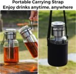 Bincoo Glass Cold Brew Coffee Maker with Extended Fine Mesh Filter, Tea Infuser Bottle Iced Coffee Maker with Thick Borosilicate Glass (500ml/17oz) - Image 4