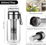 Bincoo Glass Cold Brew Coffee Maker with Extended Fine Mesh Filter, Tea Infuser Bottle Iced Coffee Maker with Thick Borosilicate Glass (500ml/17oz) - Image 6