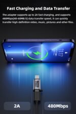 USB C to Micro USB/Mini USB/Lighting Adapter, Light-ning to USB C/Micro USB Converter, Micro USB 2.0 to Type C/Lighting/Mini USB Connector (8 Pack) - Image 4