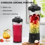 Yosoo Portable Blender Mini Juicer Cup Electric Fruit Juice Mixer 18000RPM 150W for Travel Black - Image 4