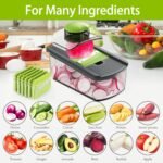 Cambom Mandoline Slicer Vegetable Slicer With 2 L Container for Potatoes, Tomatoes, Cucumbers, Carrots With 10 Blades White - Image 5