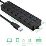 USB hub,7 Port USB 3.0 Hub,VEMONT USB Splitter with Individual On/Off Switches and Lights, 4ft/1.2m USB HUB Long Cable, USB Extension for Laptop and PC Computer - Image 8
