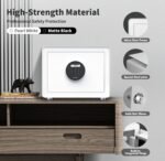 KAPUCI Modern Minimalism Design Auto-Open Safe, 0.78 Cubic Feet Digital Safe Box with Full Felt Lining, High Capacity Safety Steel Household Wardrobe,BedroomOffice,Hotel, Jewelry(White) - Image 3