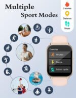 RUIMEN Smart Watches for Men Women (Answer/Make Calls, 2 Bands Included), 1.8" Smartwatch for iOS/Android Phones, Fitness Tracker Heart Rate/Sleep Monitor Digital Watch Waterproof Pink - Image 4