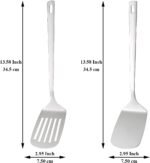 Kyraton Stainless Steel Spatulas Set, Silver Slotted Turner, Solid Turner, Kitchen Spatulas for Nonstick Cookware, Dishwasher Safe, Easy to Clean - Image 3