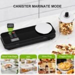 Food Vacuum Sealer Machine, 90KPA with Kitchen Scale, One-Touch Automatic, Multiple Modes​​, with 10 Sealer Bags and 1 Roll, Built-in Cutter, Black - Image 5