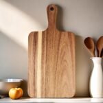 ZeQi Acacia Wood Cutting Board with Handle 13.7''X7'' / Charcuterie Board/Serving Board/Cheese, Bread, Vegetables & Fruits Serving Board (Rectangular) - Image 3