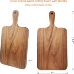 ZeQi Acacia Wood Cutting Board with Handle 13.7''X7'' / Charcuterie Board/Serving Board/Cheese, Bread, Vegetables & Fruits Serving Board (Rectangular) - Image 5