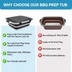 Collapsible BBQ Prep Tub for Meal Prep, Marinating, and Food Storage - Includes Cutting Board and Locking Lid,Ideal Gifts for Christmas,Dad,mother (X-Large) Black - Image 3