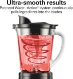 Hamilton Beach Wave Crusher Blender for Smoothies With 40 Oz Glass Jar and 14 Functions, Ice Sabre Blades & 700 Watts for Consistently Smooth Results, Black & Stainless Steel (54220) - Image 5