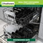 Freshware Meal Prep Containers [15 Pack] 2 Compartment with Lids, Food Storage Containers, Bento Box, BPA Free, Stackable, Microwave/Dishwasher/Freezer Safe (28 oz) - Image 4