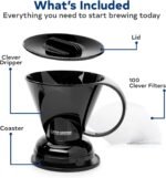 Clever Coffee Dripper and Filters, Large 18 oz (Black)| Barista's Choice| Safe BPA Free Plastic|Includes 100 Filters - Image 4