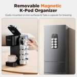 Hot & Iced Coffee Maker with Magnetic K-Pod Organizer (Pods Not Included), Stores 10 Pods, 4-5 Cups Coffee Maker & Single-serve Brewer for K Cup & Grounds, 40oz Removable Water Tank, Black - Image 4