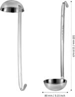 meekoo 3 Pieces Stainless Steel Ladle Soup Handle Ladle with Pouring Rim for Kitchen Cooking Soup Sauce (4 oz) - Image 3