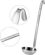 meekoo 3 Pieces Stainless Steel Ladle Soup Handle Ladle with Pouring Rim for Kitchen Cooking Soup Sauce (4 oz) - Image 5