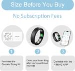 Smart Ring for Women Men, Health Fitness Tracker Ring with Heart Rate/Sleep Tracker/Blood Oxygen/HRV/Stress/Calorie/Steps, IP68 Waterproof for iOS & Android, No APP Fees(Black,10#) - Image 3