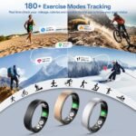Smart Ring for Women Men, Health Fitness Tracker Ring with Heart Rate/Sleep Tracker/Blood Oxygen/HRV/Stress/Calorie/Steps, IP68 Waterproof for iOS & Android, No APP Fees(Black,10#) - Image 5