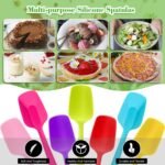 Patelai Silicone Spatulas, 7 Pieces 8.2 Inch Small Rubber Spoon Non Stick Kitchen Christmas Spatulas Heat Resistant Flexible Scrapers Baking Tool for Cooking, Mixing, Baking Tools - Image 4