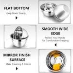 P&P CHEF Black Mixing Bowls with Lids, Set of 3, Stainless Steel Salad Nesting Bowl for Mixing, Storing, Prepping, Airtight & Stackable, Size 4.6/3 /1.5 QT - Image 4