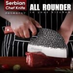 Huusk Butcher Knife Set Hand Forged Serbian Chef Knife Viking Boning Knife Cleaver Knife 3PCS Kitchen Knife Set for Meat Cutting Home & Outdoor Cooking BBQ Knives Gift for Men - Image 3