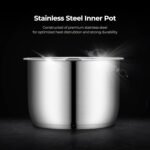 CUCKOO Pressure Cooker 10 Menu Options: Steamer, Slow Cook, Sauté, Porridge, & More, User-Friendly LED Display, Stainless Steel Inner Pot, 24 Cup / 6 Qt. (Uncooked) CMC-ZSN601F Black - Image 6