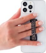 LOVEHANDLE Universal Phone Grip for Smartphones & Mini Tablets - Phone Holder for Hand - Wireless Charging Compatible - Made in The USA - Leopard - Image 3
