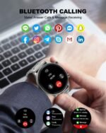 RIVERSONG Smart Watch for Men, 1.43" AMOLED Display with Bluetooth Calling, Heart Rate, Sleep, and SpO2 Monitor, 100+ Sports Modes, for iPhone/Android, Titanium Silver - Image 4