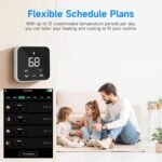 Smart Thermostat for House, WiFi Thermostat Compatible with Alexa and Google Assistant,7day x 8period Programmable Control Tuya/Smart Life, Energy Saving, C-Wire Require (Black) - Image 5