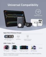 Anker MagGo Power Bank for Apple Watch, Officially Certified 10,000mAh Compact Battery Pack with Built-in USB-C Cable, 35W Max, for iPhone 15 Series, Samsung, iPad, AirPods, and More(Black) - Image 5