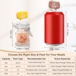 12 Pack Spice Jars, 4 oz Glass Containers with Airtight Lids, Small Herb Jars with Labels for Kitchen Storage - Image 3