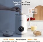 Upgraded 8-in-1 Nut Milk Maker Machine with Stainless Steel Lid, 40oz Soy Milk Maker for Almond, Oat, Coconut, Juice, Plant Based Milk Maker Blender with 18H Delay/Keep Warm/Self Cleaning - Image 4