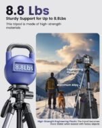 CAMBOFOTO 74″ Aluminum Camera Tripod – Heavy‐Duty Professional Tripod Stand for DSLR & Mirrorless Cameras, Smartphones & GoPro – Lightweight Travel Tripod with 360° Pan Head & Phone Mount - Image 3